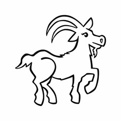 goat outline, line, vector illustration eps 10