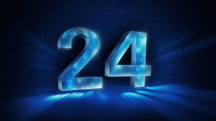 Number 24 Signifying New Year 2024