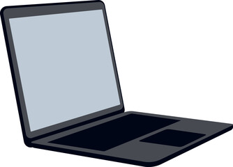 Laptop icon side view. Vector illustration.