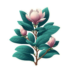 magnolia plant sticker 