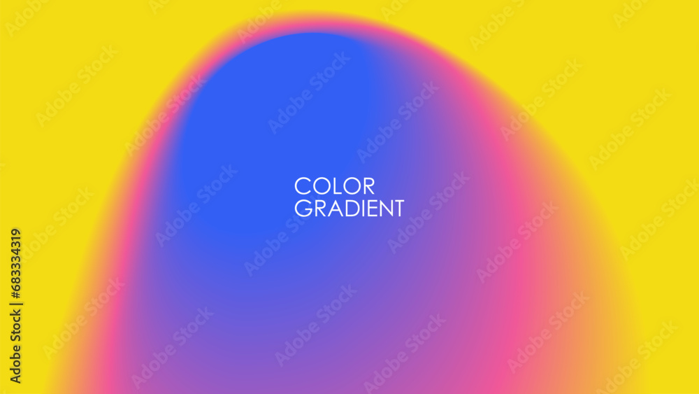 Aufkleber Blurred vibrant stain. Abstract background with color gradient shape for creative graphic design. Vector illustration.