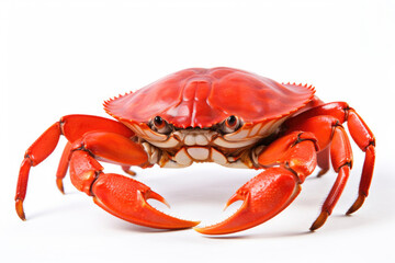 Large red crab on white background