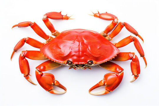 Large red crab on white background