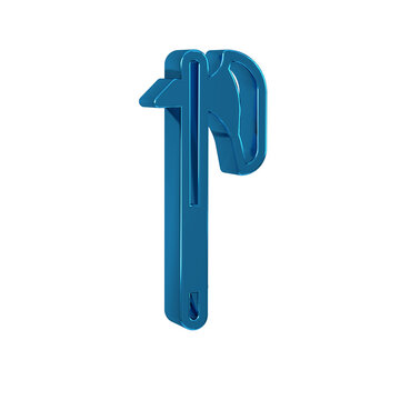 recommend clip art: Blue Medieval axe icon isolated on transparent background. Battle axe, executioner axe. Medieval weapon.
