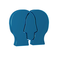 Blue Project team base icon isolated on transparent background. Business analysis and planning, consulting, team work, project management. Developers.