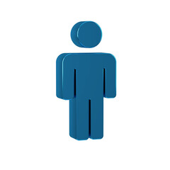 Blue User of man icon isolated on transparent background. Business avatar symbol user profile icon. Male user sign.