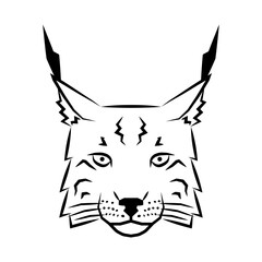 lynx head logo. wildlife bobcat face icon. Heraldry and royal symbol. Vector illustration image.