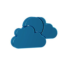 Blue Sun and cloud weather icon isolated on transparent background.