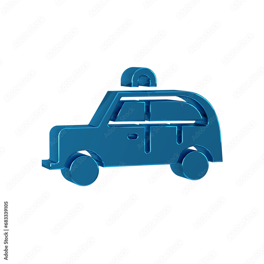 Canvas Prints blue taxi car icon isolated on transparent background.