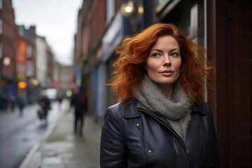 Fototapeta premium Charm in Midlife: Woman in 40s Embracing the Present