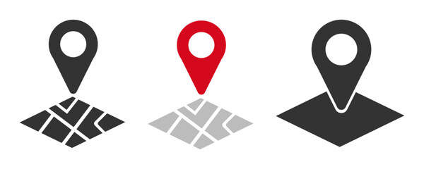 Map pin icon. Target and poiner set vector ilustration.