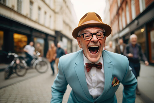 Senior Happiness: Candid Portrait of an Octogenarian