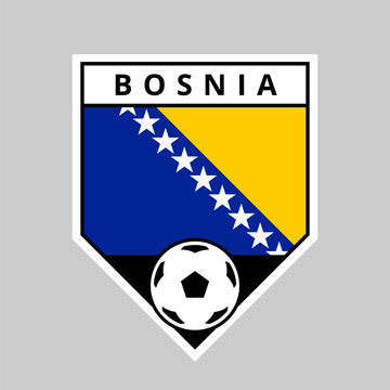 Angled Shield Football Team Badge of Bosnia and Herzegovina