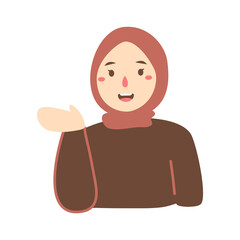 Illustration of young muslim women wearing hijab