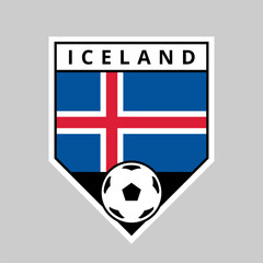 Angled Shield Football Team Badge of Iceland
