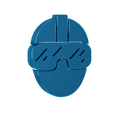 Blue Special forces soldier icon isolated on transparent background. Army and police symbol of defense.