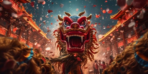 Chinese New Year Festival, Year of the Dragon, Chinese Zodiac Concept, Asian Culture elements Design