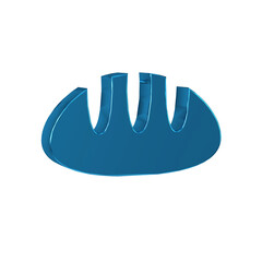 Blue Bread loaf icon isolated on transparent background.