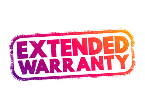 Extended Warranty - policies that extend the warranty period of consumer durable goods beyond what is offered by the manufacturer, text concept stamp