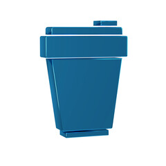 Blue Fitness shaker icon isolated on transparent background. Sports shaker bottle with lid for water and protein cocktails.