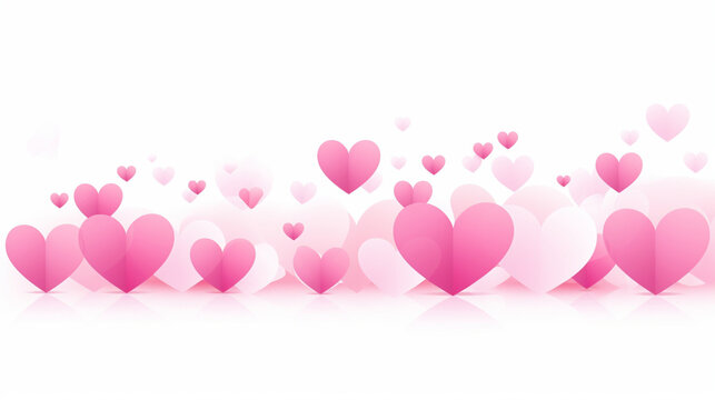 2024 Valentine's Day hearts background banner, copy paste for text