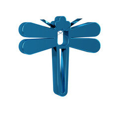 Blue Dragonfly icon isolated on transparent background.