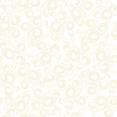 Seamless abstract white and  gold  background. Pattern with wavy stripes. Vector doodle patterns.