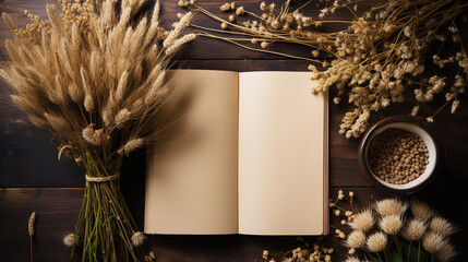 An Artistic Image of a Mindfulness Journal, Inviting Serenity and Personal Reflection, Where Blank Pages Await the Brushstrokes of Inner Thoughts and Creative Inspiration