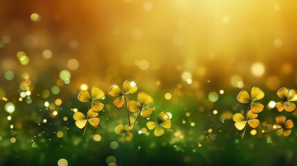 Obraz premium Clover Leaf with Bokeh Effect