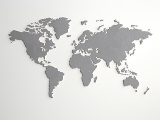 Grey blank world map