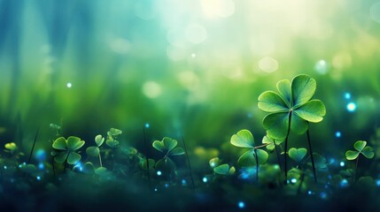 Clover Leaf with Bokeh Effect