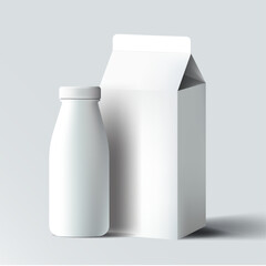 white milk box on white background