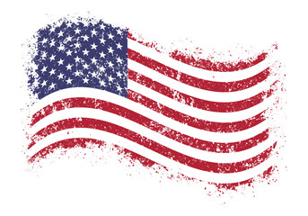 USA flag grunge sticker colorful