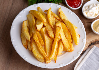 Turkish style handmade french fries, Turkish name; Ev yapımı patates kizartmasi