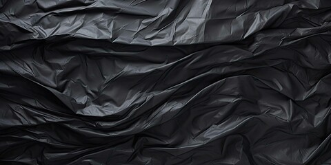 Plastic wrap texture on dark wrinkled background