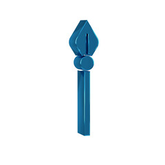 Blue Medieval spear icon isolated on transparent background. Medieval weapon.