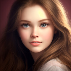 Fototapeta premium portrait of a woman with hair