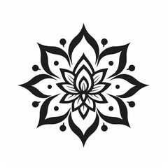 Minimalistic mandala design inspired by lotus blossom. Generative AI