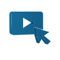 Blue Advertising icon isolated on transparent background. Concept of marketing and promotion process. Responsive ads. Social media advertising.