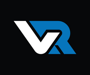 V R logo design vector template