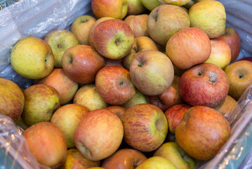 Stack of apple sell in the fruit store