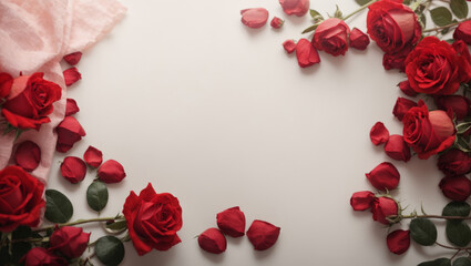 frame of red roses