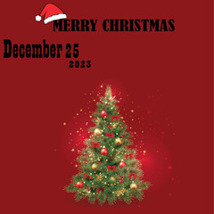 Fototapeta na wymiar christmas card with tree