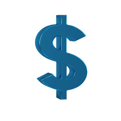Blue Dollar symbol icon isolated on transparent background. Cash and money, wealth, payment symbol. Casino gambling.