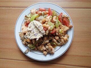 fresh homemade salad with vegetables