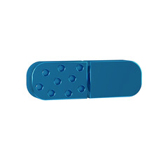 Blue Vitamin complex of pill capsule icon isolated on transparent background. Healthy lifestyle.
