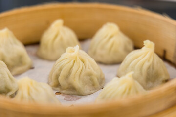 Chinese style steamed soup bun in restaurant
