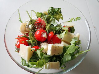 fresh homemade salad with vegetables