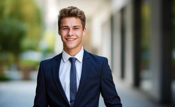 portrait of a young happy businessman