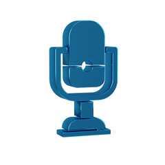 Blue Microphone icon isolated on transparent background. On air radio mic microphone. Speaker sign.